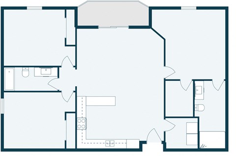Floor plan for 3 beds, 1.8 baths